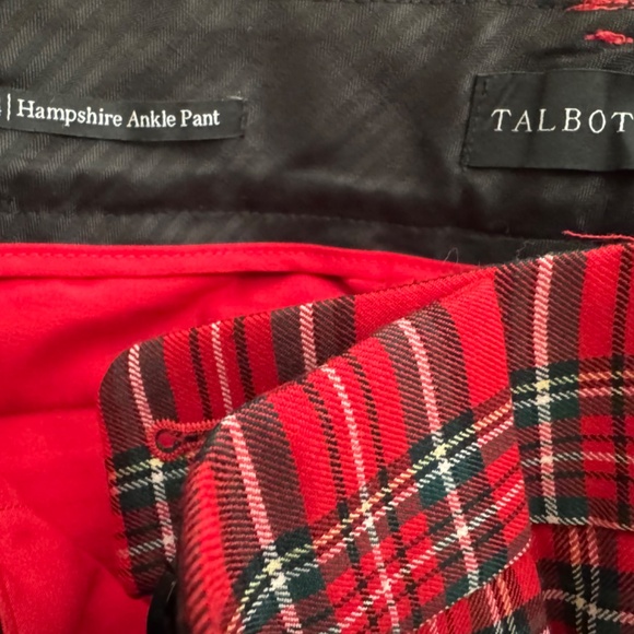 Talbots Hampshire Ankle Pants Holiday Tartan Plaid 4 - Picture 4 of 5